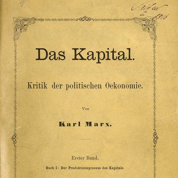 Titulní strana prvního dílu Marxova Kapitálu, vydaného v Hamburku roku 1867